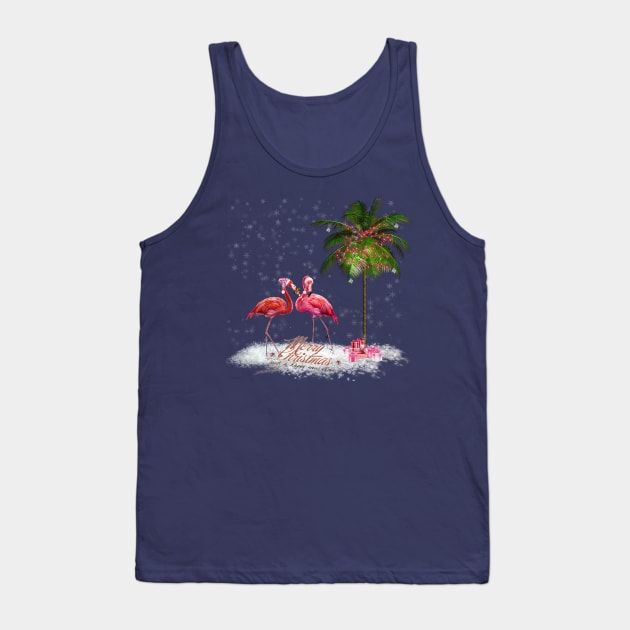 The Pink Flamingo  Christmas Tank Top by ERArts